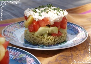 Taboulé aux rillettes de saumon et hareng