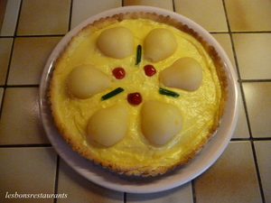 recette - Tarte à la crème et aux poires