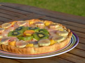 recette - Tarte à la crème pâtissière et aux fruits