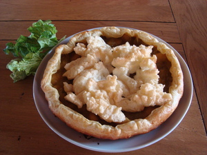 Tarte à la rhubarbe, à la pomme et sa meringue