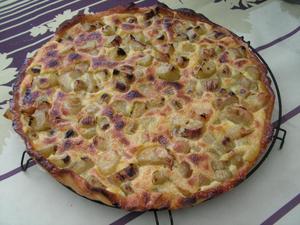 recette - Tarte au flan et à la rhubarbe