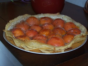 Tarte aux abricots en feuilles de brick