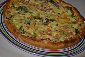 Tarte aux poireaux et lait de coco