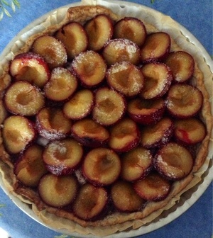 recette - Tarte aux prunes et aux Spéculoos