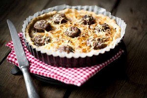 recette - Tarte aux coings et aux saucisses de canard