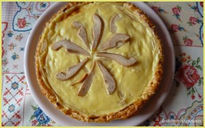 recette - Tarte feuilletée aux poires et à la crème pâtissière