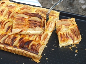 Tarte au flan et aux pommes