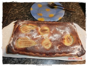 Tarte frangipane, poire et pralinoise