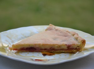 recette - Tarte rhubarbe et cerise