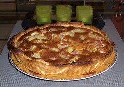 recette - Tarte à la rhubarbe et sa compotée de pommes