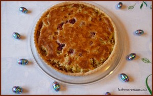 recette - Tarte rhubarbe, framboise et noix de coco