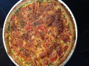 recette - Tarte tomates, mozzarella et lardons