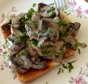 recette - Toasts aux champignons à la crème