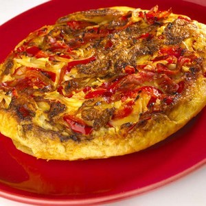 recette - Tortilla d'oignons et chorizo