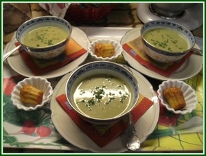 recette - Velouté de brocolis au Saint-Agur