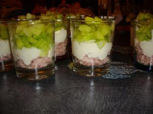 Verrine fraicheur concombre et jambon