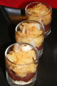 recette - Verrines de boudin et pommes aux épices