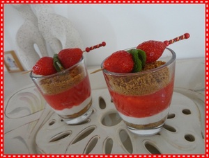 Verrines de fraises aux speculoos