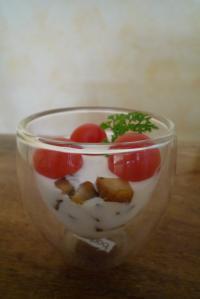 recette - Verrines tomates, foie gras et champignons