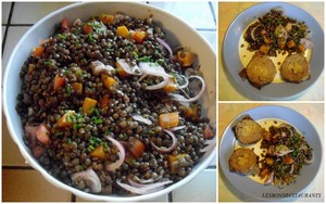 recette - Salade de lentilles et cou de canard confit