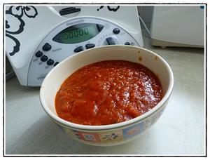 Sauce tomate avec chair de tomates en boîte version avec Thermomix