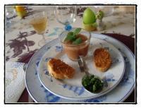 recette - Soupe froide de tomates-concombre et ses toasts