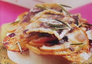 recette - Tarte fine au camembert et pommes golden