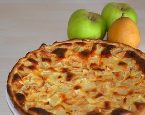 recette - Tarte aux pommes et aux poires façon normande