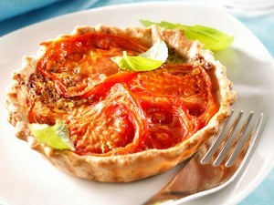 recette - Tarte à la tomate, moutarde et flocons d'avoine
