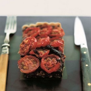 recette - Tarte aux tomates, tapenade et fromage Pélardon