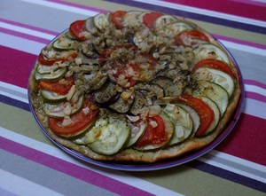 recette - Tarte au pesto et légumes du jardin