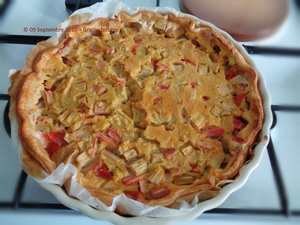 recette - Tarte rhubarbe et pastèque