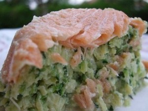 Timbale de courgettes au saumon