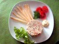 Timbales de légumes et truite fumée