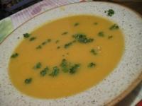 Velouté de carottes et lentilles corail