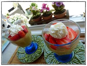 recette - Verrines compote de rhubarbe et fraises