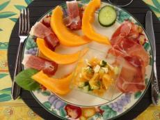 recette - Verrines de melon, feta et concombre