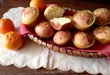 Muffins au philadelphia, jus de clémentines et mandarine Napoléon