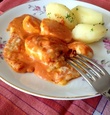 Gratin d'oeufs durs à la sauce tomate