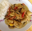 Poêlée de légumes et émincé de poulet au curry