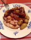 Rôti de porc aux pommes et aux poires